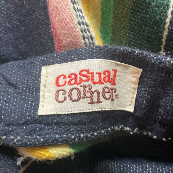 Vintage Casual Corner Chevron Rainbow Wool Striped Maxi Skirt Size 11 Waist 26" - Picture 4 of 7